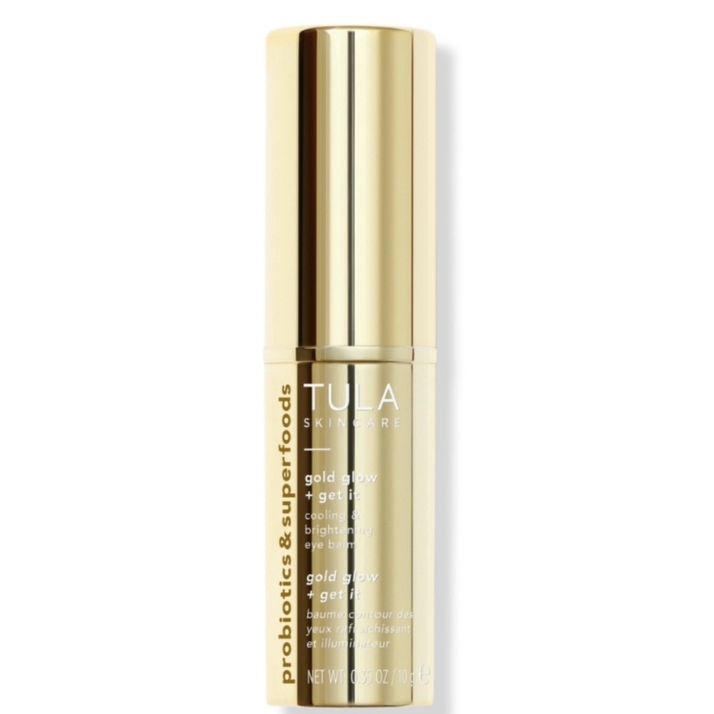 TULA GOLD GLOW+GET IT COOLING & BRIGHTENING EYE BALM.